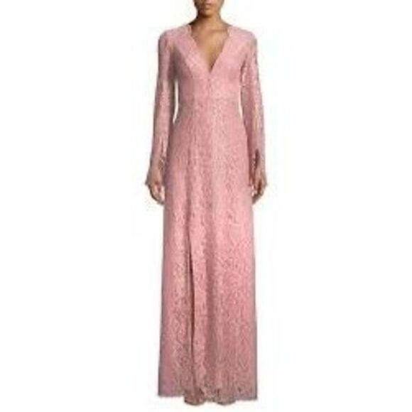 ZAC Zac Posen Dresses & Skirts - ZAC Zac Posen NWT Long Sleeve Lace Gown in Pink Size 10